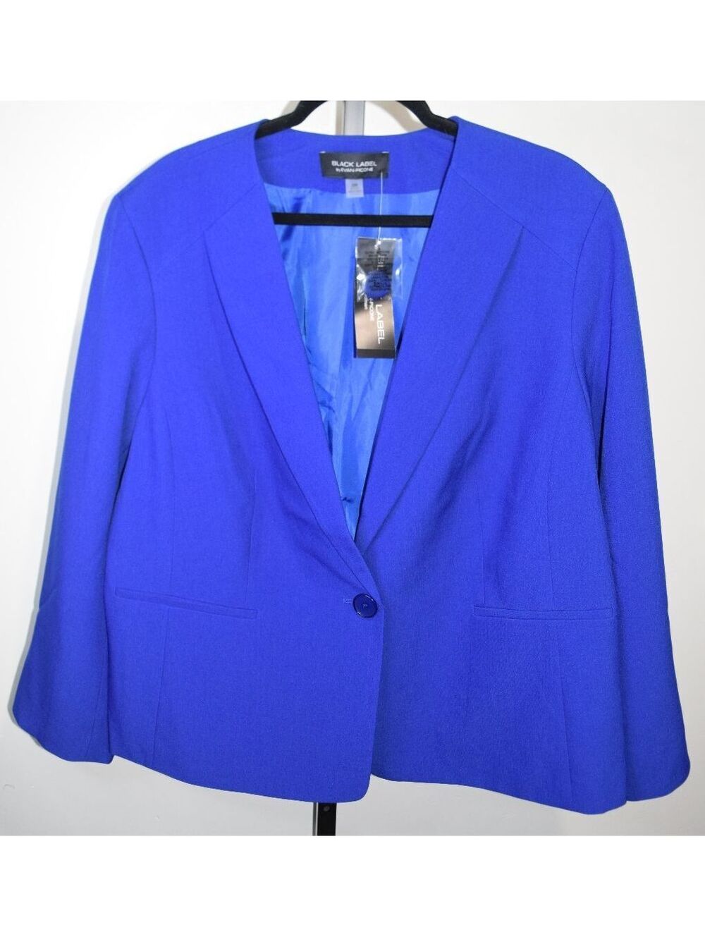 Black Label by Evan Picone Royal Blue Signature Essentials Blazer 20W